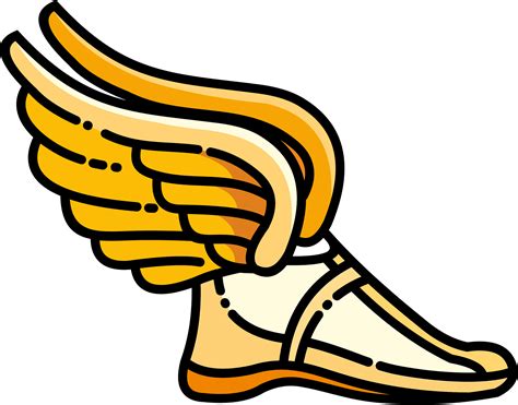 hermes cartoon golden sandal with wings|did hermes get his winged shoes.